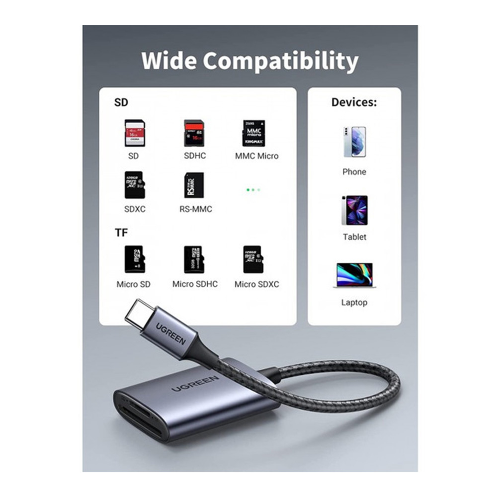 UGREEN 2-IN-1 USB-C SD/TF CARD READER130