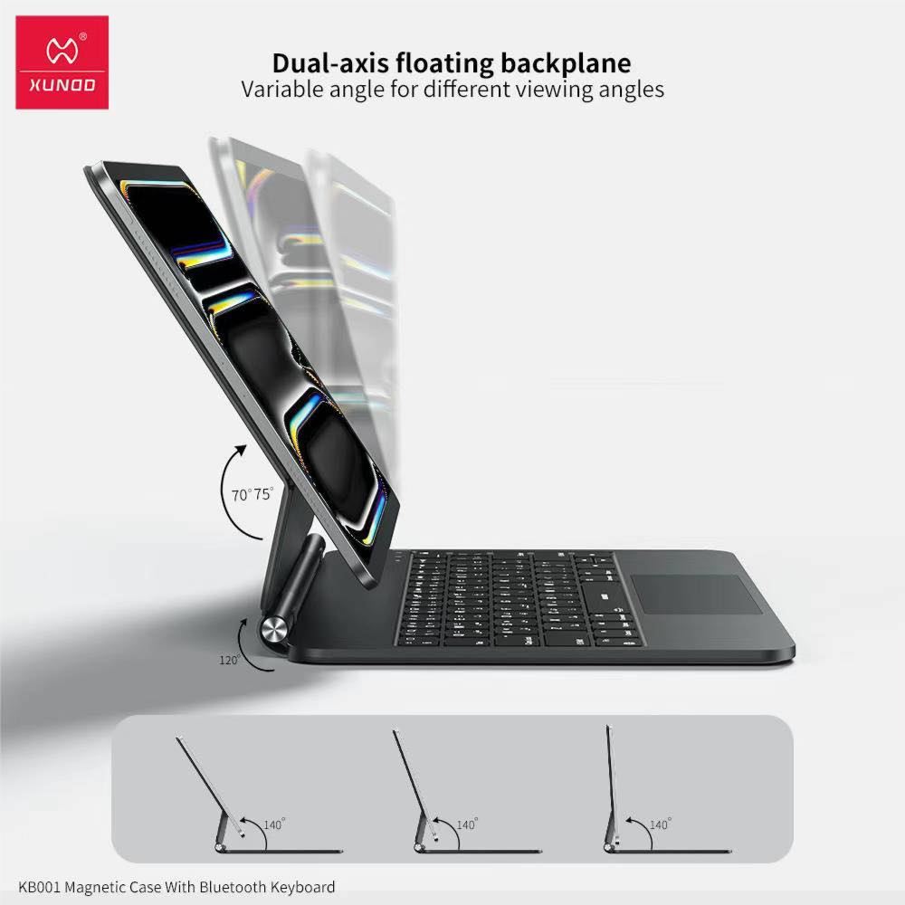 XUNDD Arabic,English Magnetic Magic Keyboard Case with Backlight for iPad PRO 11 2024
