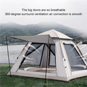 240x240x155cm Automatic Pop Up Tent 2 Doors 2 Windows Silver Coated 210T Fabric Outdoor Camping Tent (No Moisture-Proof Mat) - Grey