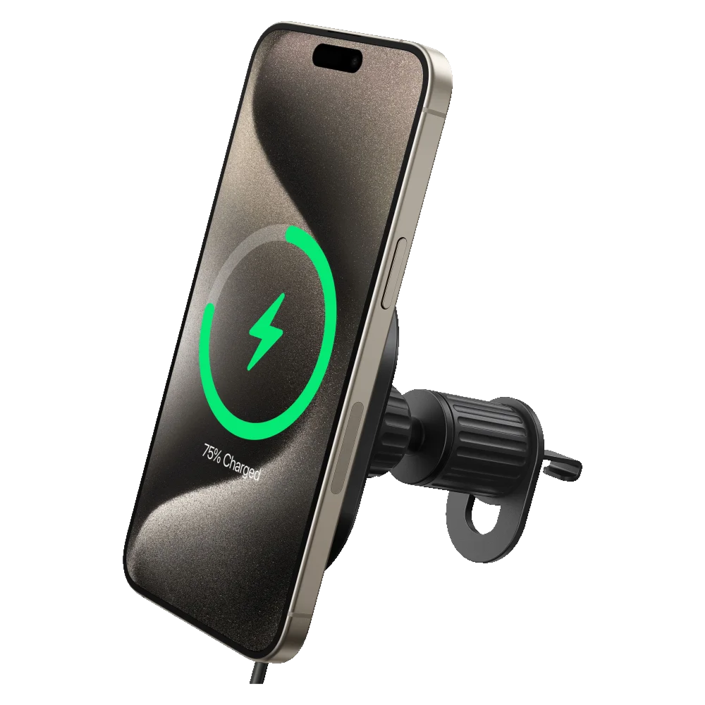 Anker - Qi2 15W Sliding Vent Car Mount Charger with 25W Car Charger - Black