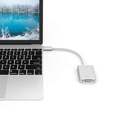 USB-C to VGA Adapter, USB 3.1 Type C (Thunderbolt 3) to VGA Converter Compatible with MacBook Pro, New MacBook, MacBook Air 2018, Dell XPS 13/15, Surface Book 2 and More (Silver)