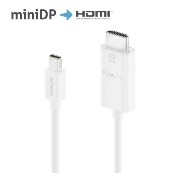 4k Mini Displayport Dp To Hdmi Adapter Cable For Apple Macbook, 6ft - White