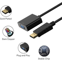 Adapter, DisplayPort (DP) to VGA Male to Female Converter (Black)