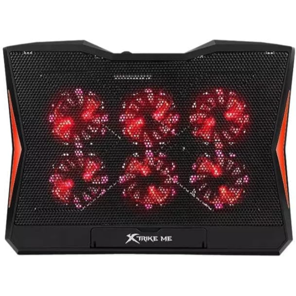 XTRIKE ME FN811 Laptop Cooling Pad Stand – 6 x RED Led Fans – 2 USB Ports – Support UP 17 Inch