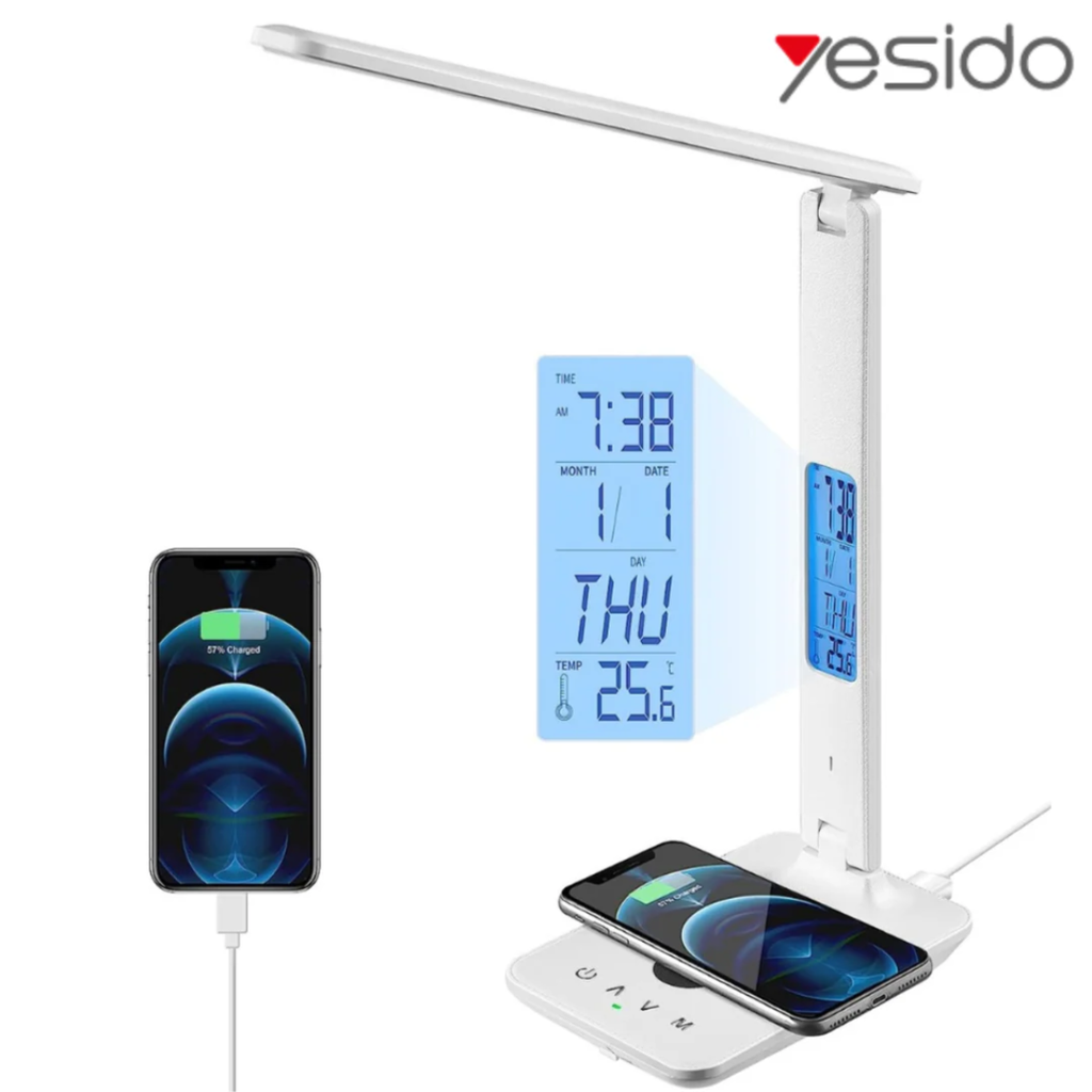 YESIDO Foldable Desk Lamp With LCD Function, 10W Wireless Charging - DS20