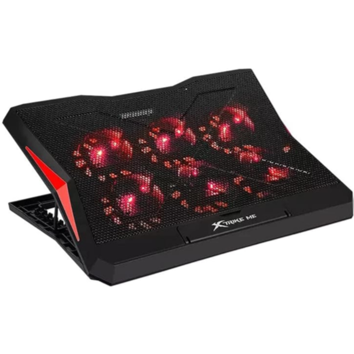 XTRIKE ME FN811 Laptop Cooling Pad Stand – 6 x RED Led Fans – 2 USB Ports – Support UP 17 Inch