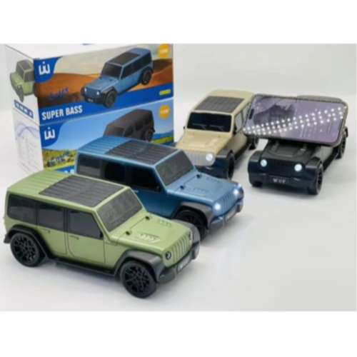 WUF Thar Jeep Portable Bluetooth Speaker With Phone Holder LED Headlights & Super Bass 10W