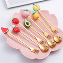 Spoon and Fork set Cute Fruit Dessert Spoon Fork Mix 3 Pieces Coffee Scoops And 3 Piece Dessert Forks