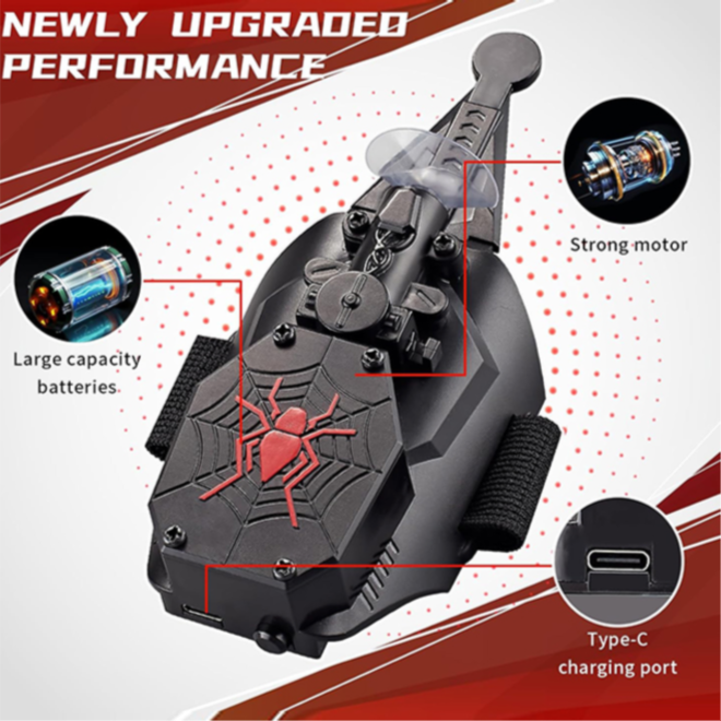 Wc10-16 Electric Spider Web Shooter,With Magnet & Suction Cup,Rechargeable Automatic Toys,Cool Gadgets For Men,Cool Stuff,Role-Play