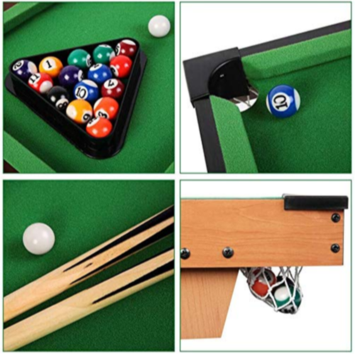 Hg203d Mini Pool Table, Table-top Billiard Game, Mini Snooker Game Set With Balls, Cues, Rack Pool Toy For Kids, Family Game, Party Game