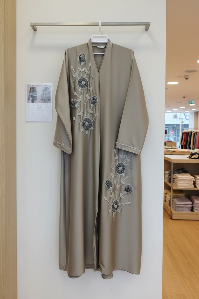 Abaya Vietnam harril with  Organza hand work  material