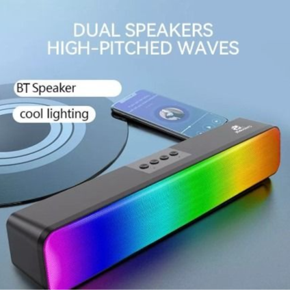 Jeqang JB-713 Wireless Bluetooth Speaker Long Home Outdoor Use LED RGB Light