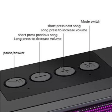 Jeqang JB-713 Wireless Bluetooth Speaker Long Home Outdoor Use LED RGB Light