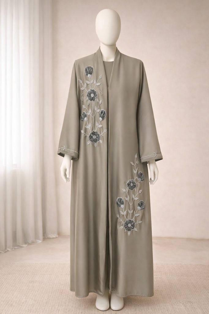 Abaya Vietnam harril with  Organza hand work  material
