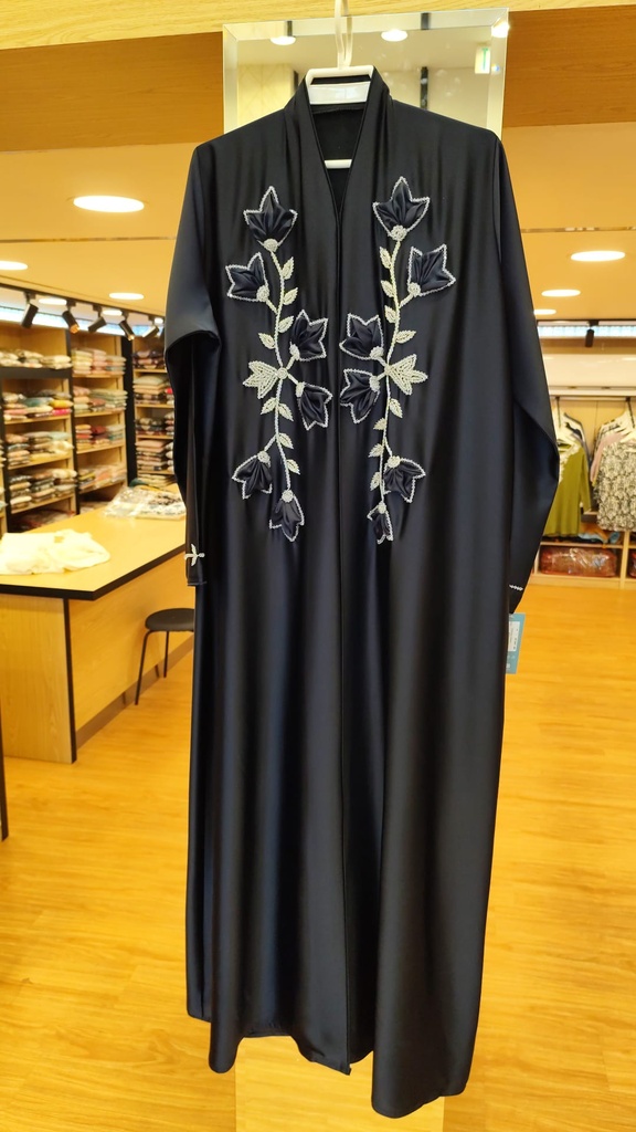 Abaya Vietnam harril with  Organza hand work  material