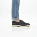 Louis Hilano Suede Ladies Loafer Shoes Gray