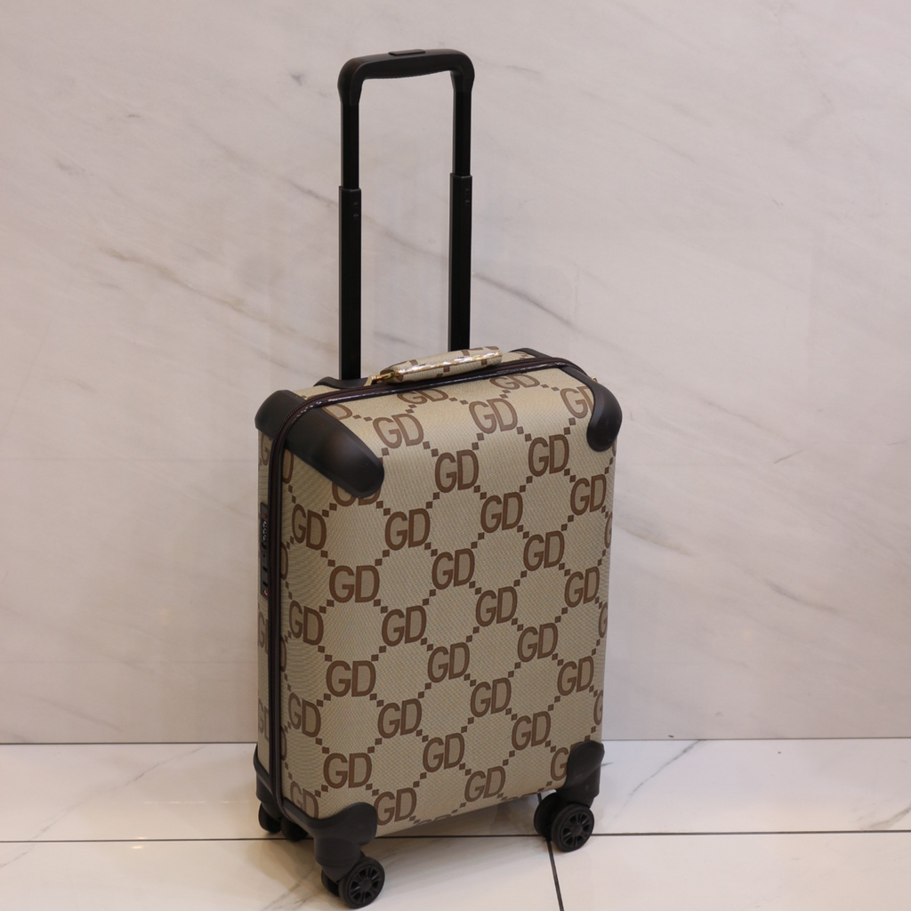 Premium brown Pattern Travel Trolley Set