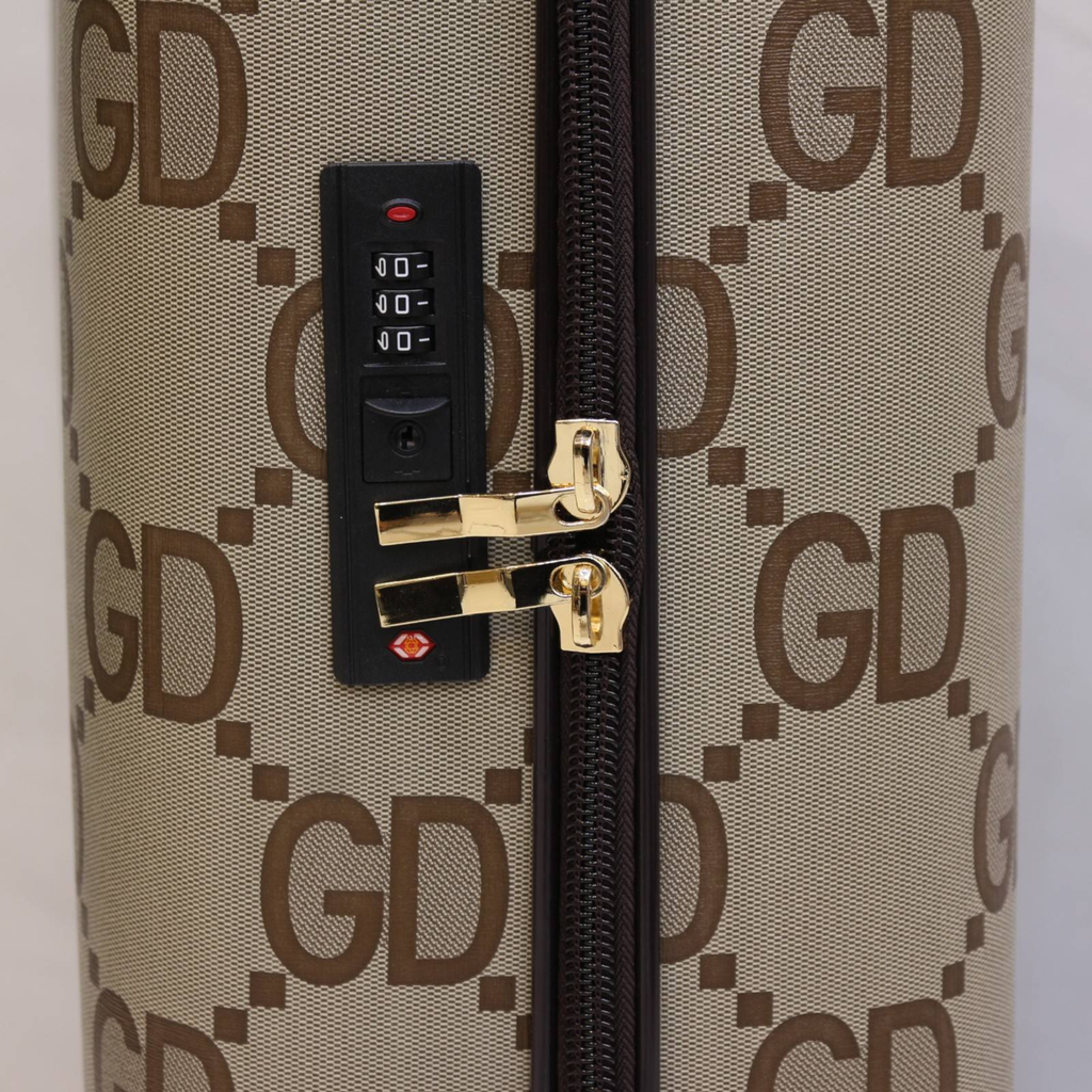 Premium brown Pattern Travel Trolley Set