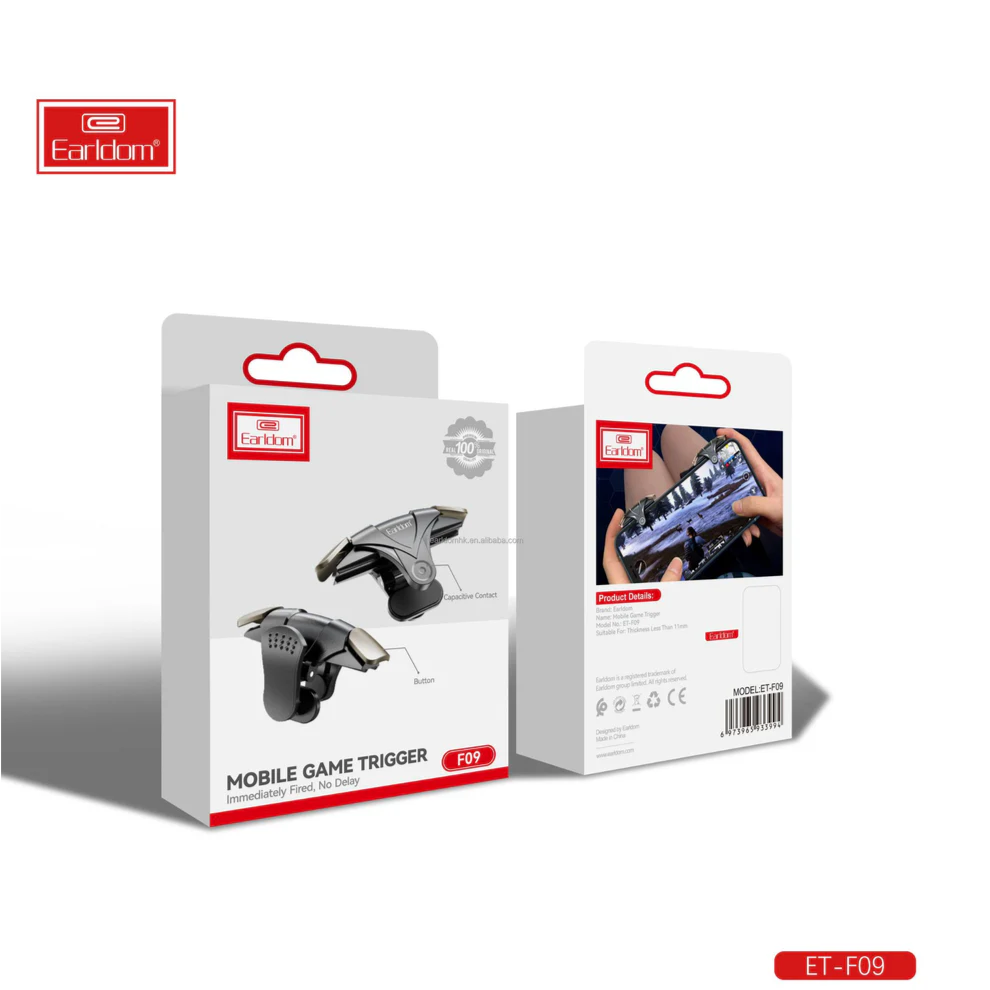 Earldom F09 Mobile Trigger Controller Shoot Fire Button Smartphone Mobile Game Triggers for iOS & Android