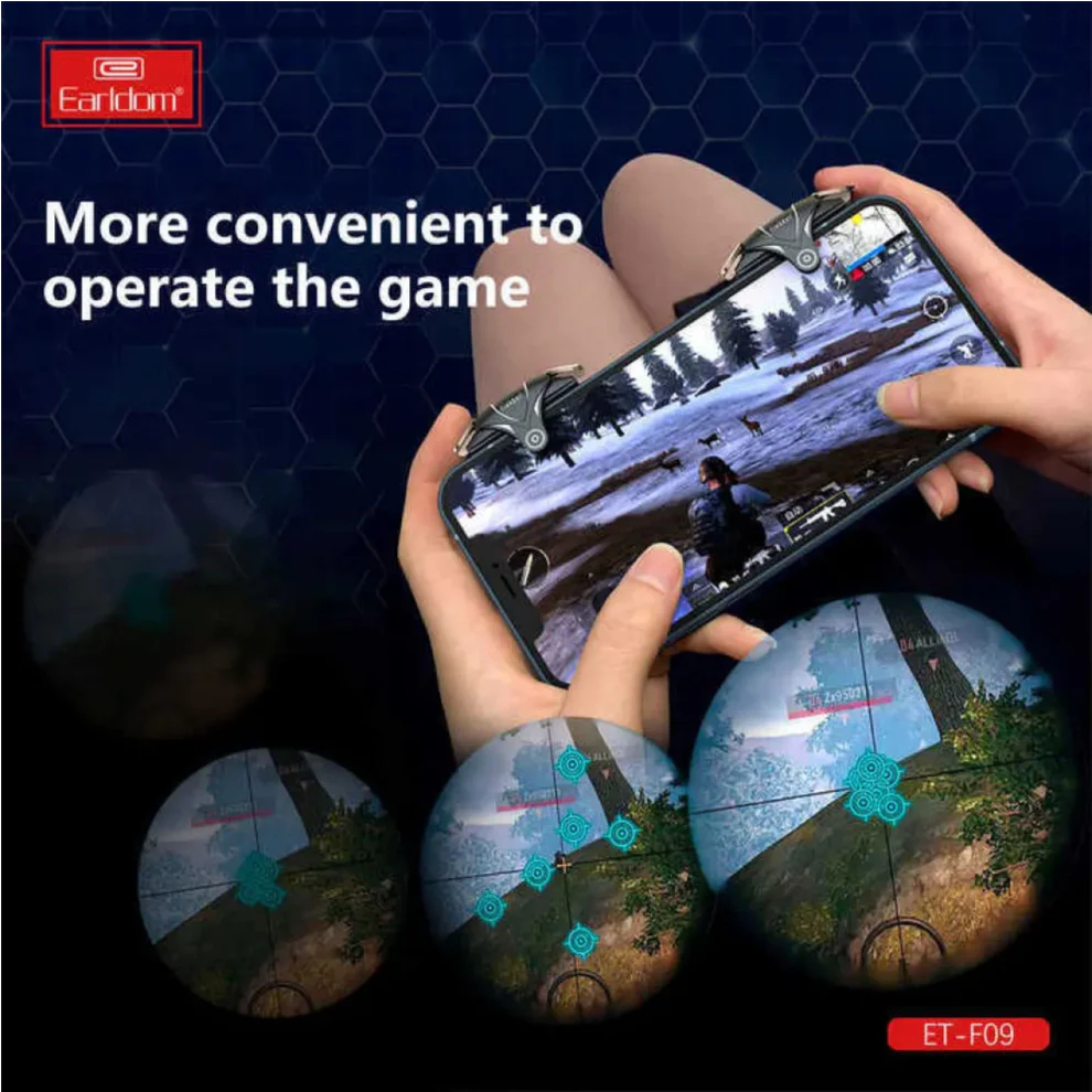 Earldom F09 Mobile Trigger Controller Shoot Fire Button Smartphone Mobile Game Triggers for iOS & Android