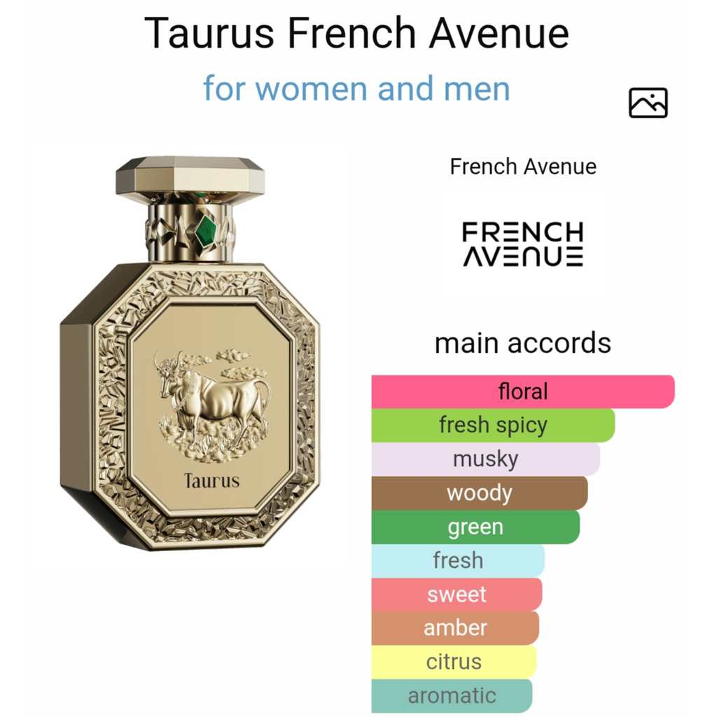 French avenue genesis taurus edp 100 ml for men and women