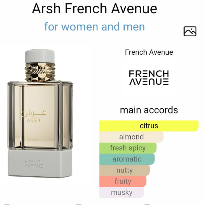 French avenue arsh extrait de parfume 100 ml for men and women