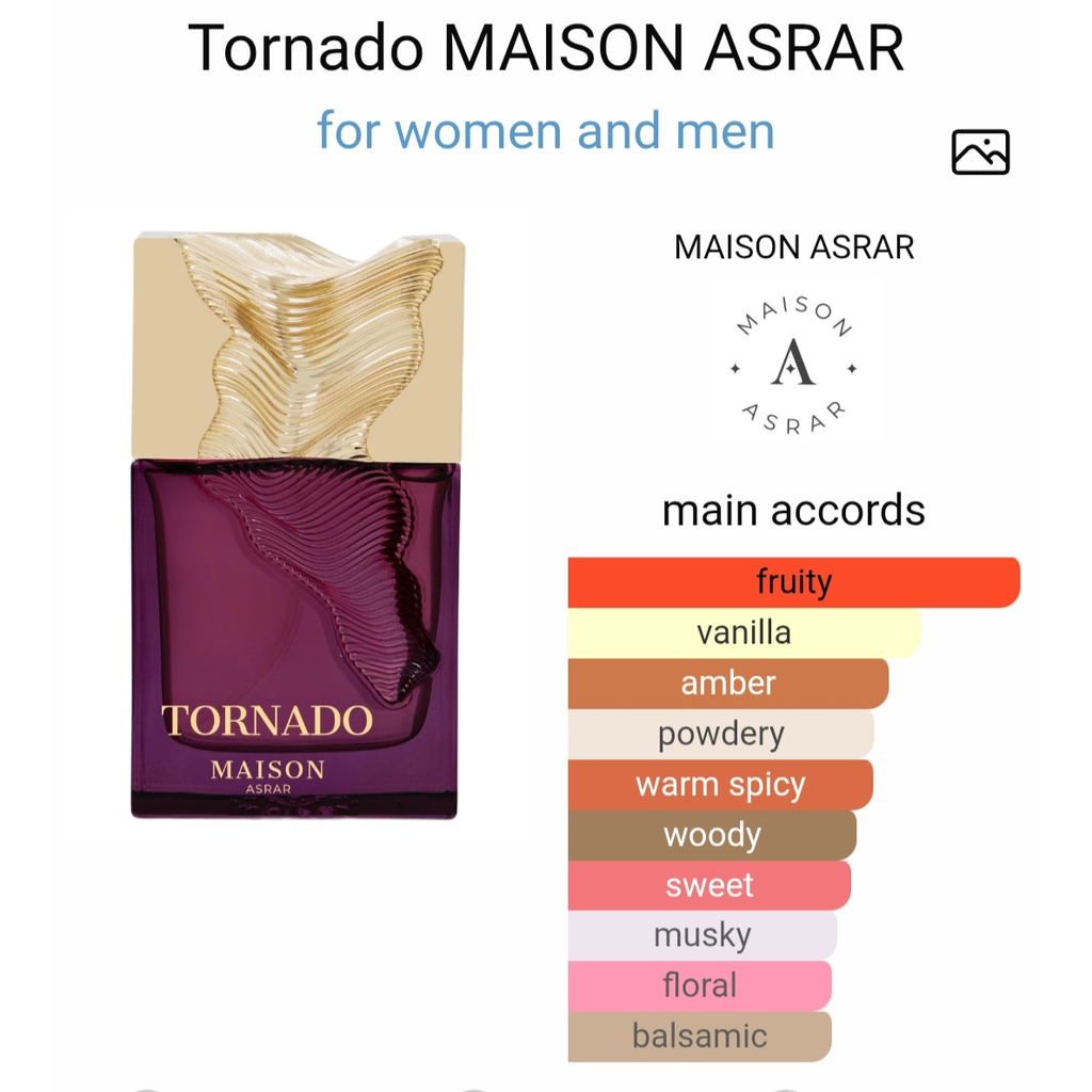 Maison asrar tornado edp 100 ml for men and women