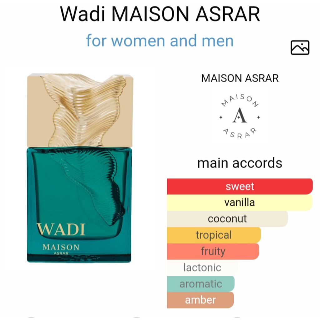 Maison asrar wadi edp 100 ml for men and women