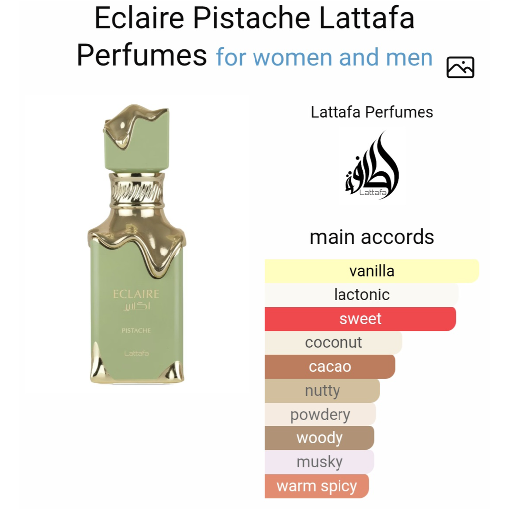 Lattafa eclaire pistache edp 100 ml for men and women