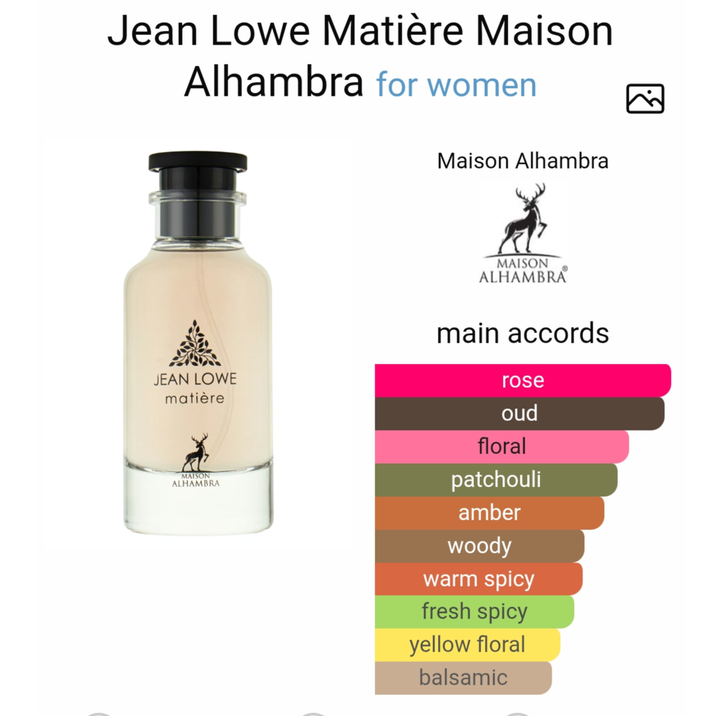 Maison al hambra jeanlowe matiere edp 100ml for men