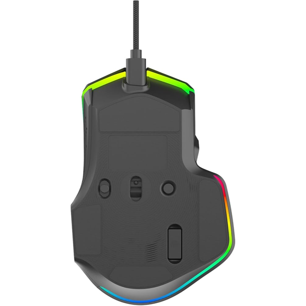 Porodo Gaming 9D Wired Mouse DPI 12800 with 13 Modes RGB Light - Black
