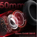 Onikuma M180 Pro Wired Gaming Headset | Single Plug Adjustable | USB + 3.5mm | LED Light | 50mm Driver | Microphone - Black