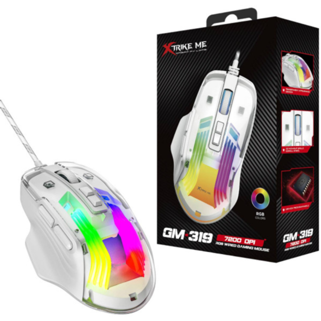 Xtrike Me Gm-319 Rgb Gaming Mouse 6400 Dpi White