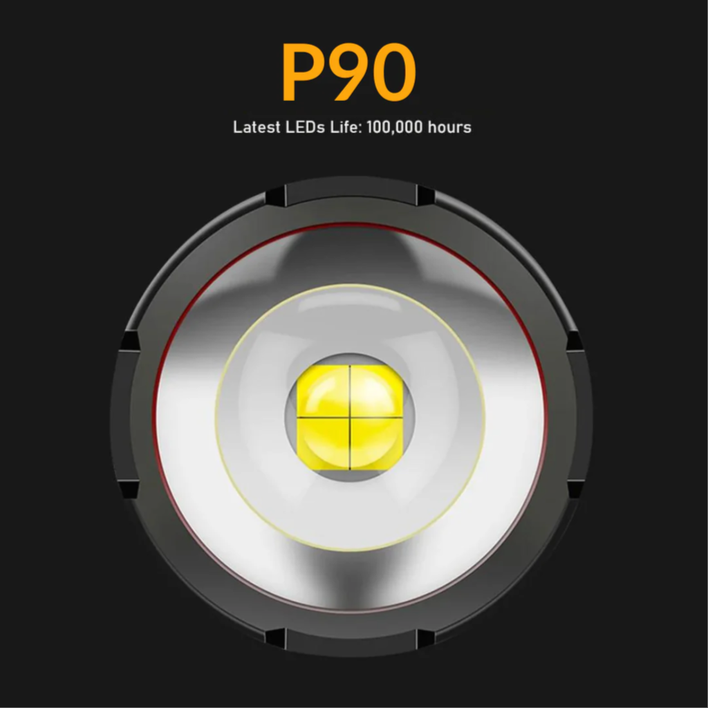 P90 Super Light Rechargeable Flashlight - Long Powerful LED Torch