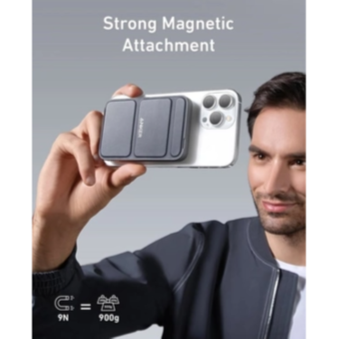 Anker 622 MagGo 5000mah Power Bank | USB-C And Magnetic Charging | 7.5W | Foldable Stand | A1614H13 - Black