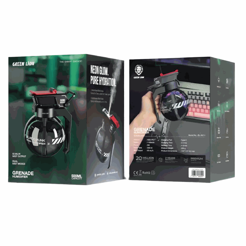 Green Lion Grenade Humidifier 500mL – 2 Years Warranty