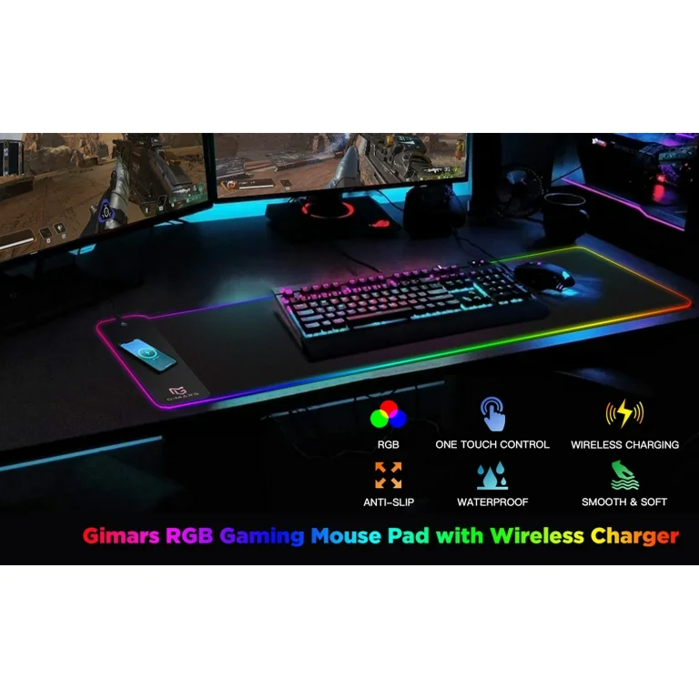 porodo wireless charging gaming mouse pad