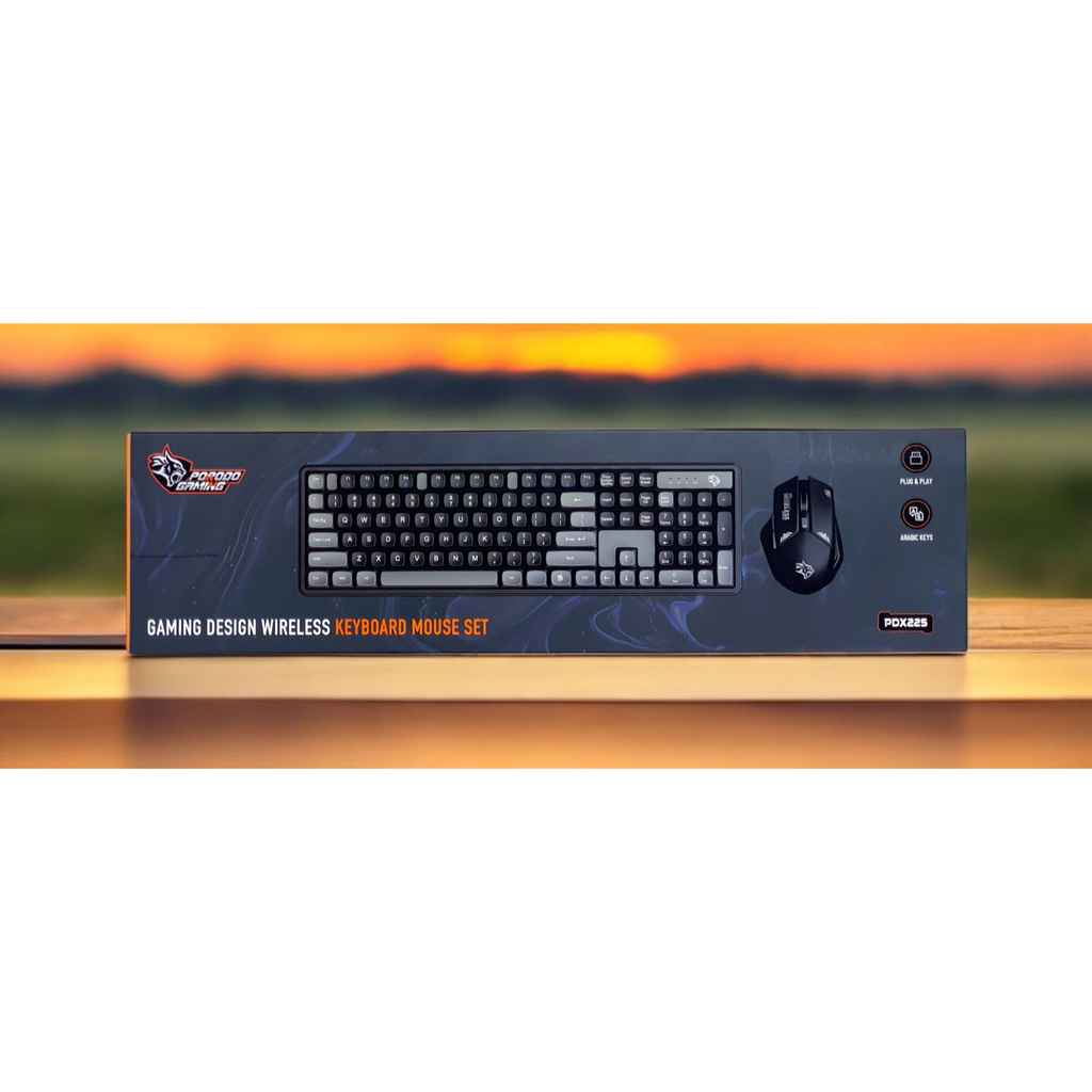 PORODO GAMING DESIGN WIRELESS KEYBPARD MOUSE SET PDX225