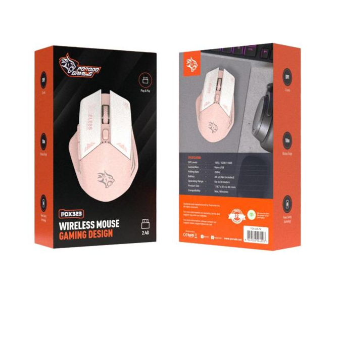 Porodo Gaming Wireless Mouse, 3 Levels Dpi, 10m Wireless Range, Power Saving Technology, Mac & Windows Compatible - Yellow