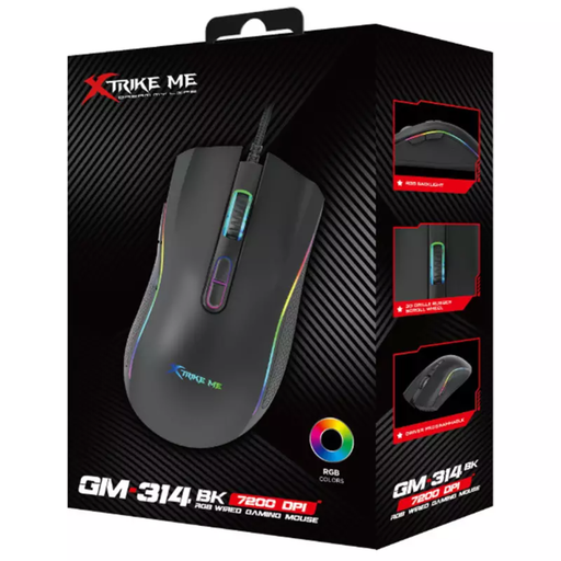 XTRIKE ME GM314 RGB Gaming Mouse – Optical Sensor 7,200 DPI