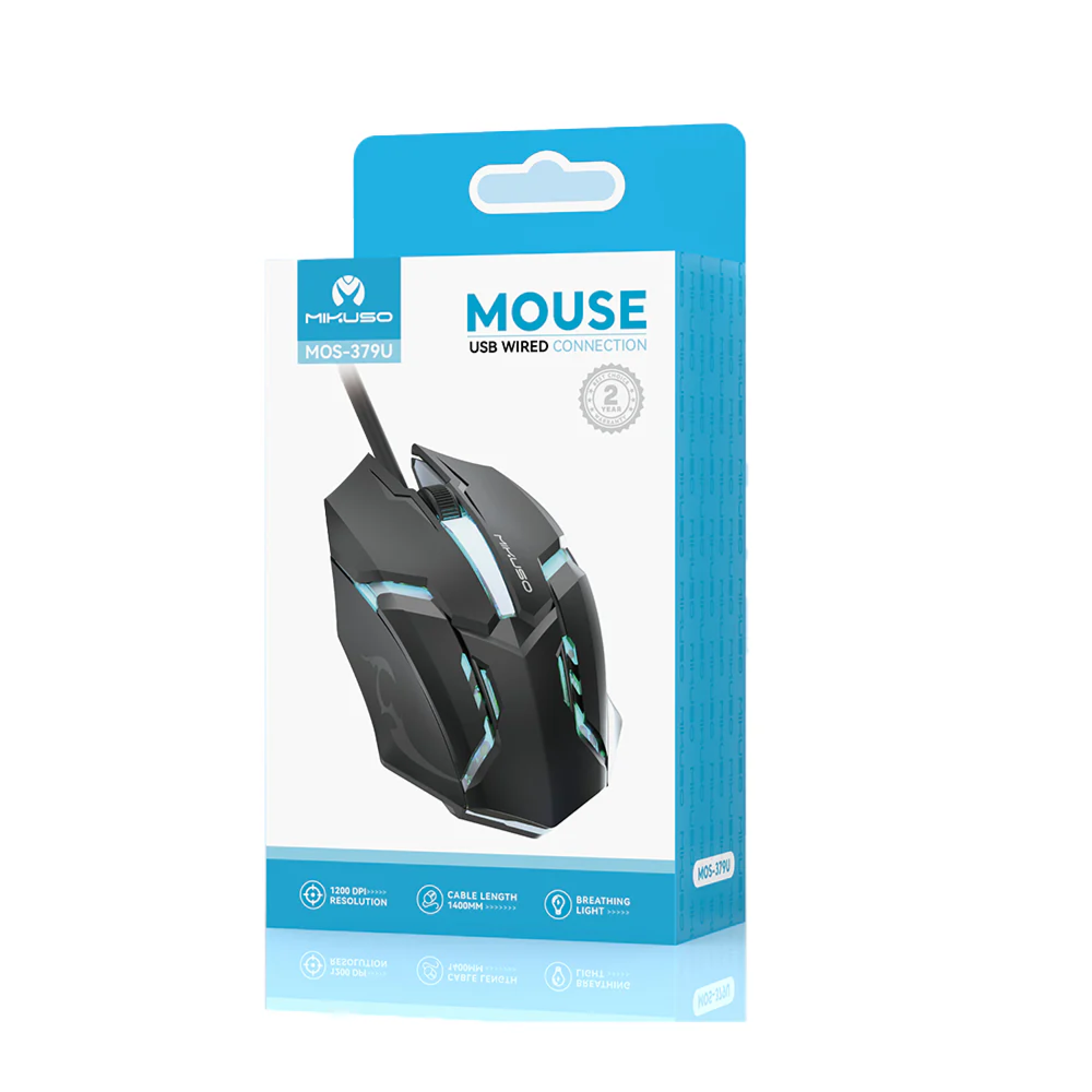 Wired Mouse 3 Buttons + 1 Wheel Black