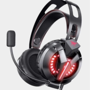 Onikuma M180 Pro Wired Gaming Headset | Single Plug Adjustable | USB + 3.5mm | LED Light | 50mm Driver | Microphone - Black