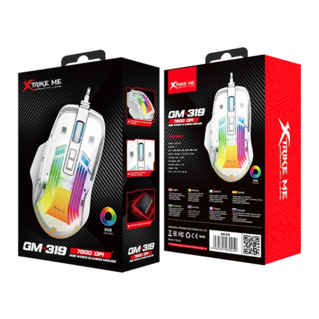 Xtrike Me Gm-319 Rgb Gaming Mouse 6400 Dpi White