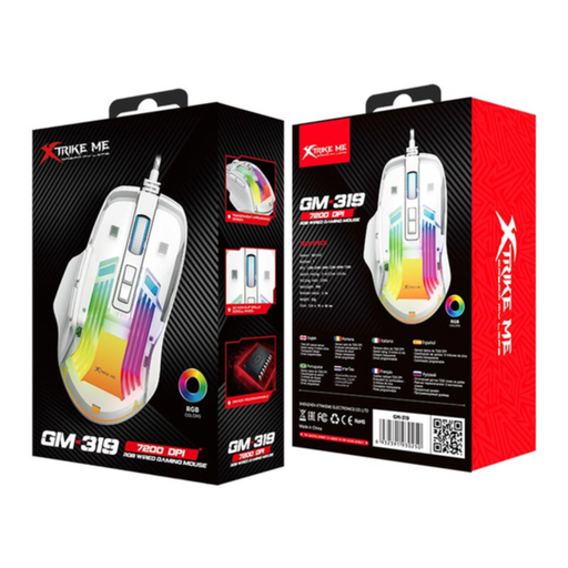 Xtrike Me Gm-319 Rgb Gaming Mouse 6400 Dpi White