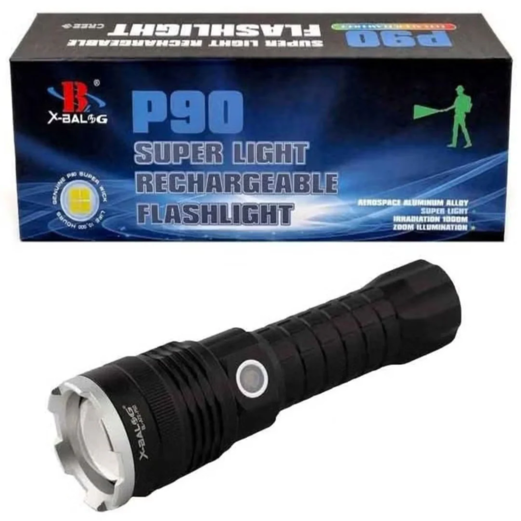 P90 Super Light Rechargeable Flashlight - Long Powerful LED Torch