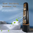 5 In 1 Bladeless Fan with Remote Control Floor Humidifying Aromatherapy Anti-Gravity Water Drop Tower Fan Air Cooling