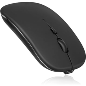 Airtab Wireless Mouse | 2.4Ghz & Bluetooth Mouse, Rechargeable Wireless Mouse For Acer Iconia Tab 10 A3-A40 Bluetooth Wireless Mouse For Laptop/Pc/Mac/Ipad Pro/Computer/Tablet/Android Onyx Black