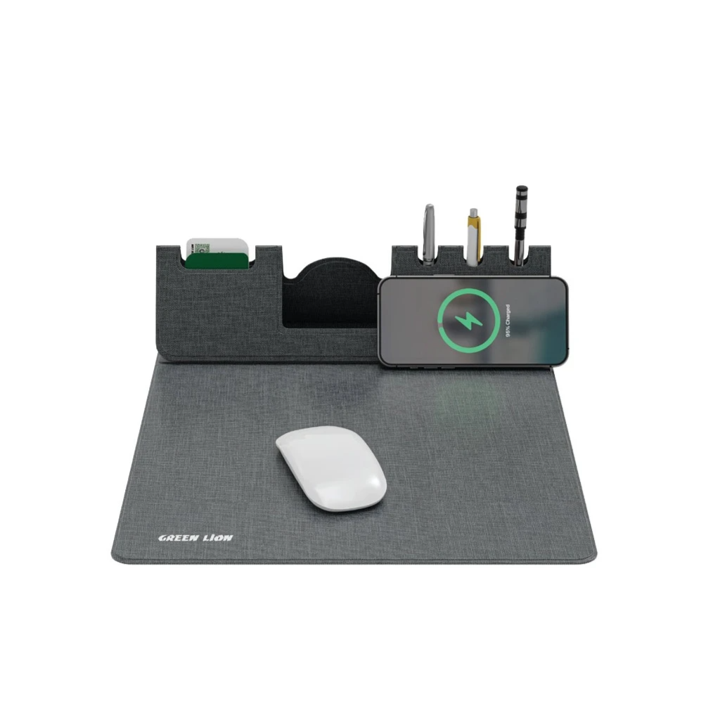 Green Lion Mouse Pad Wireless Charger (GNMSPADWIRGY) Gray