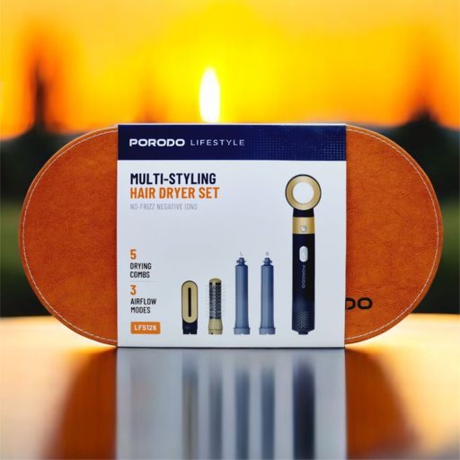 Porodo Lifestyle Multi-Styling Hair Dryer Set Lfs126 - Black