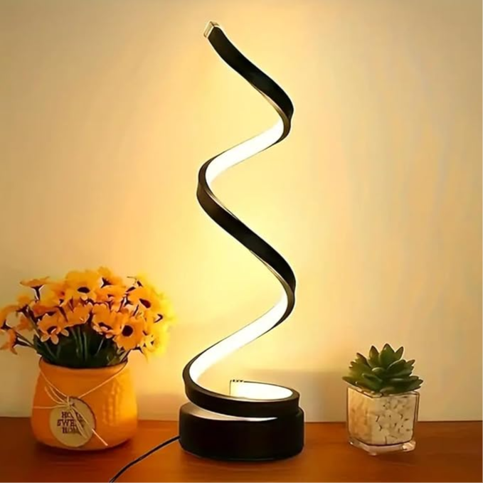 Ruiqas LED Table Lamp Minimalist Style Spiral Desk Light